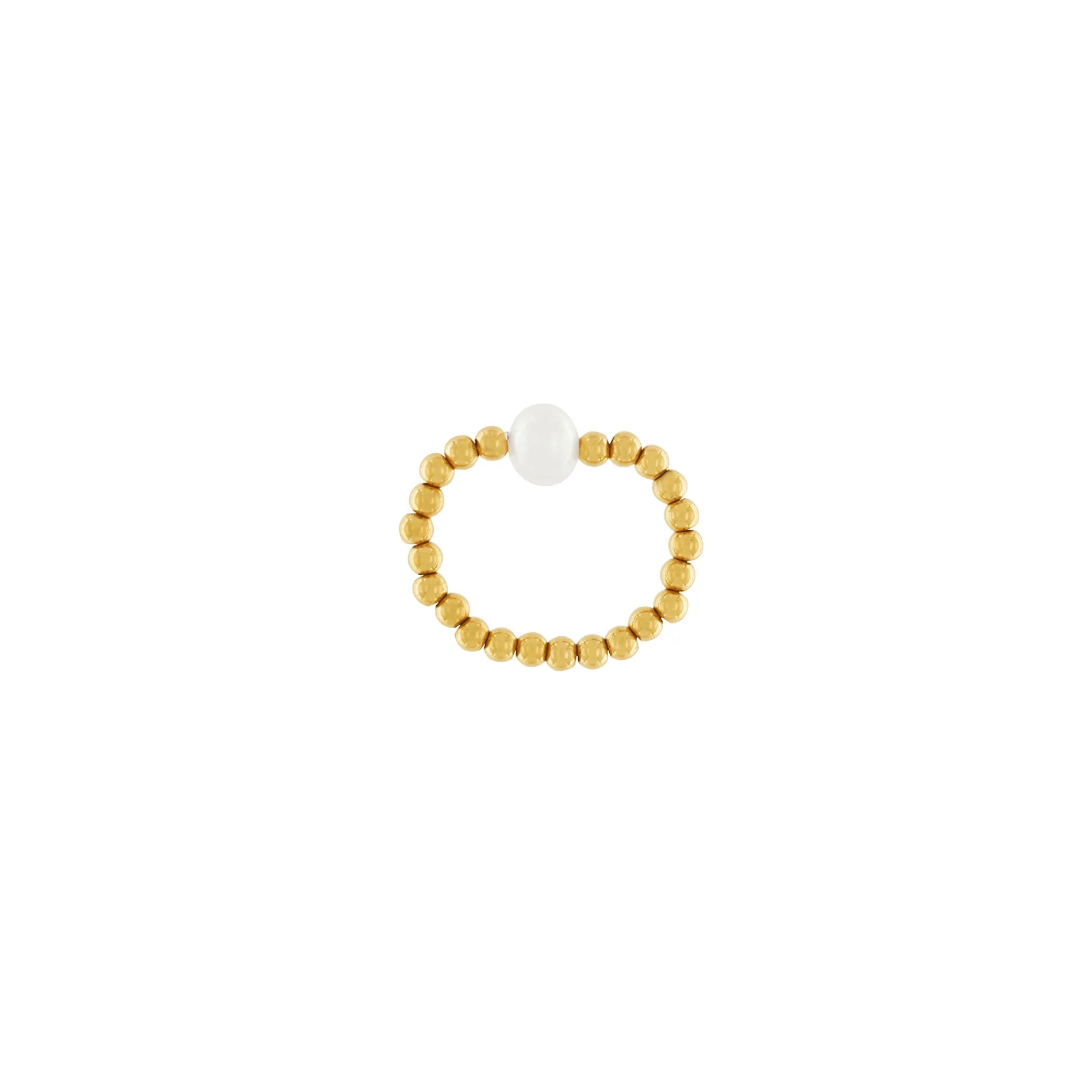 Joy Waterproof Elastic Pearl Ring 18 Carat Gold - NordicDeals