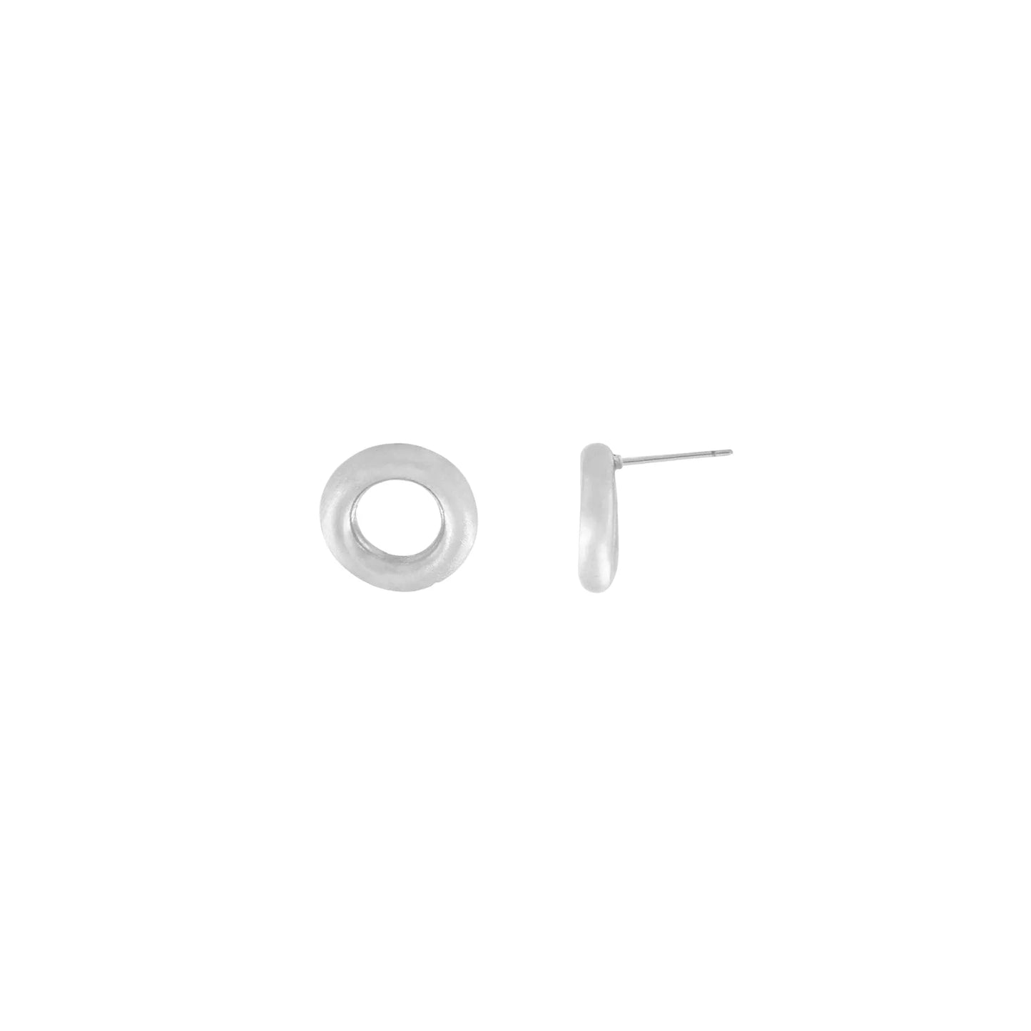 Tula Circle Post Earring Silver Plating