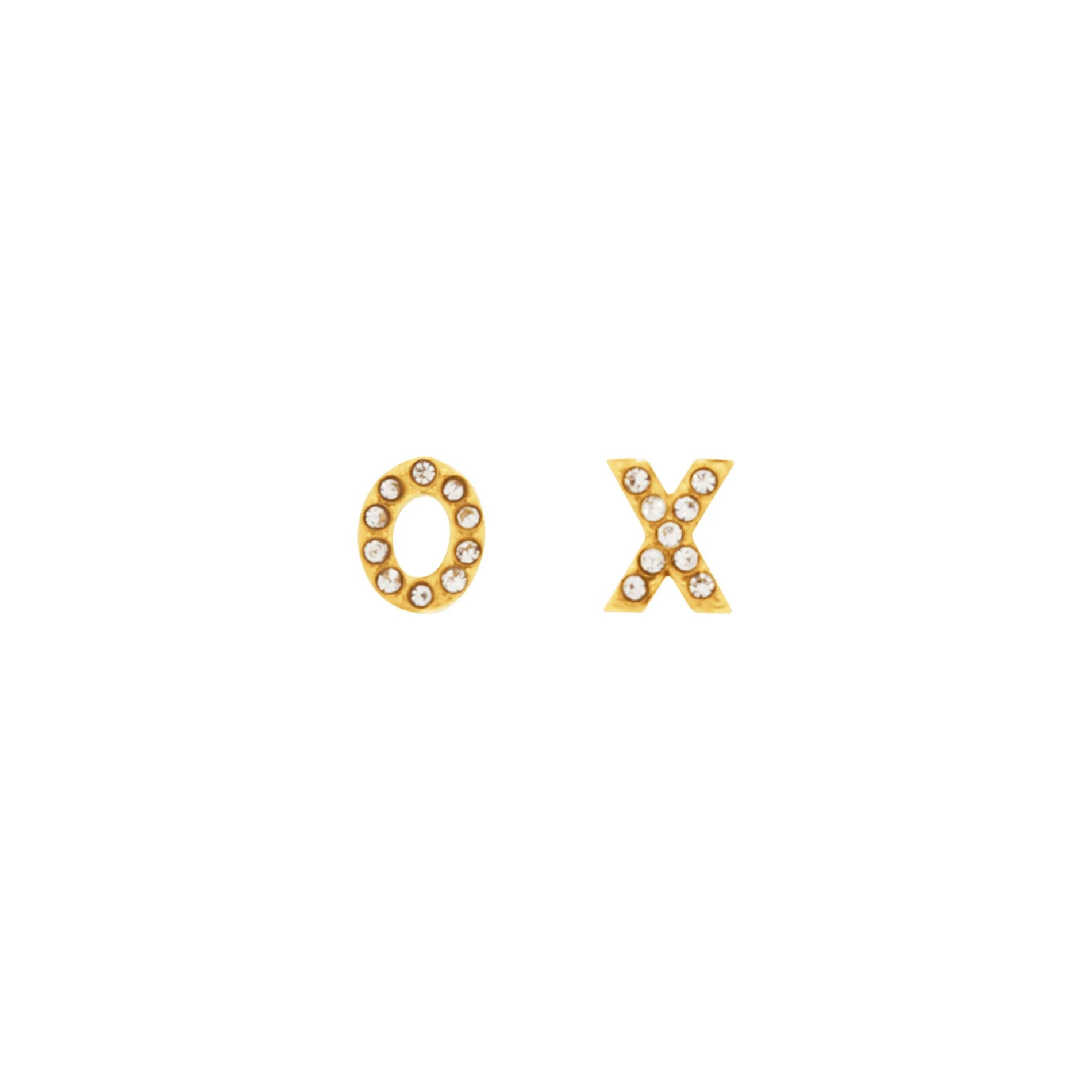 Joy Waterproof Clear CZ OO Post Earrings 18K Gold Plating - NordicDeals