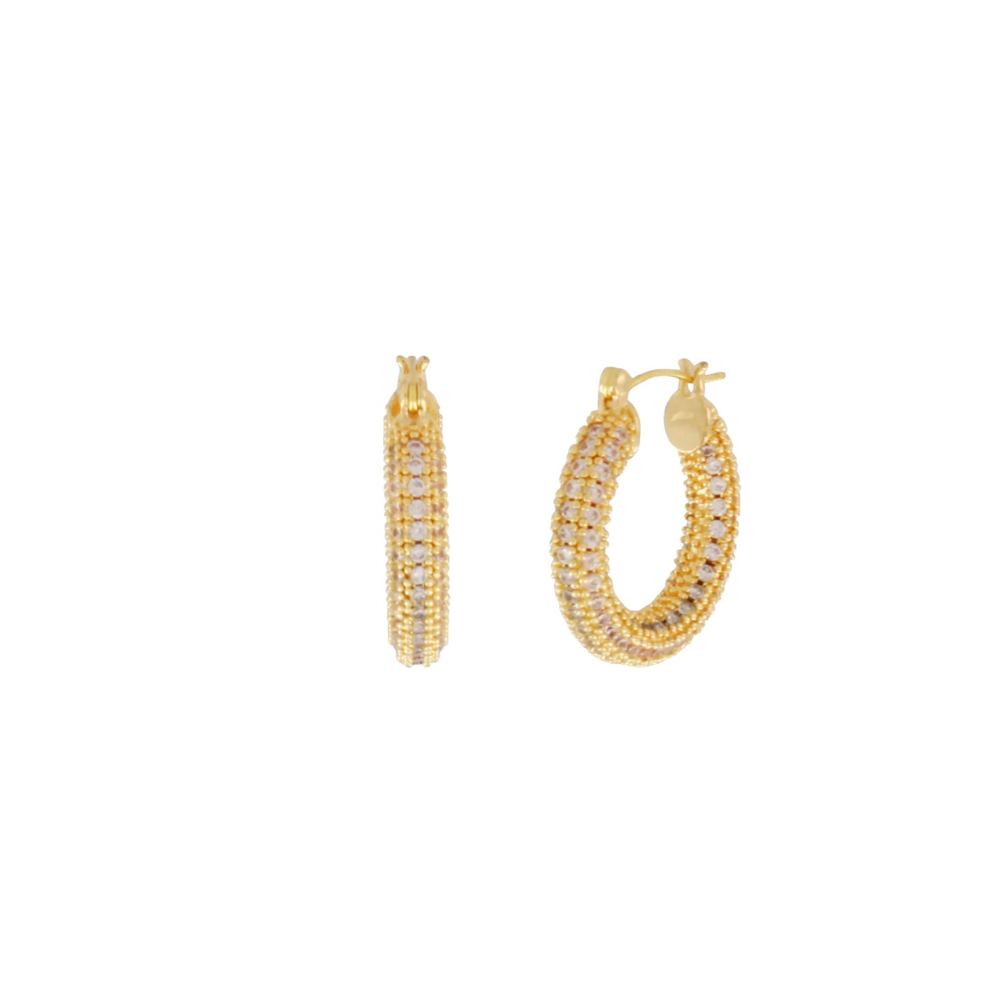 Joy Waterproof Clear Mini CZ Hoop Earring 18K Gold Plating - NordicDeals