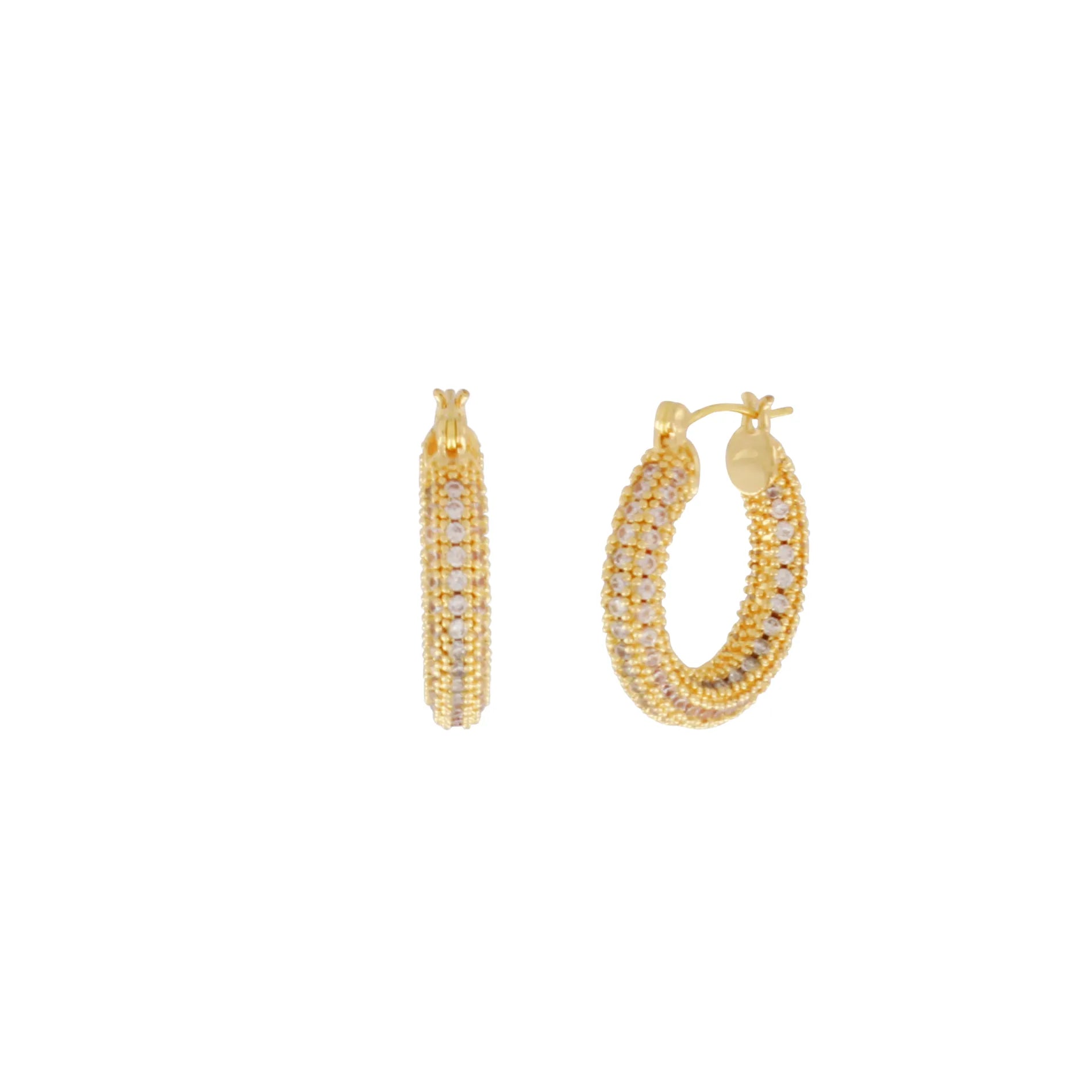 Joy Waterproof Clear Mini CZ Hoop Earring 18K Gold Plating - NordicDeals