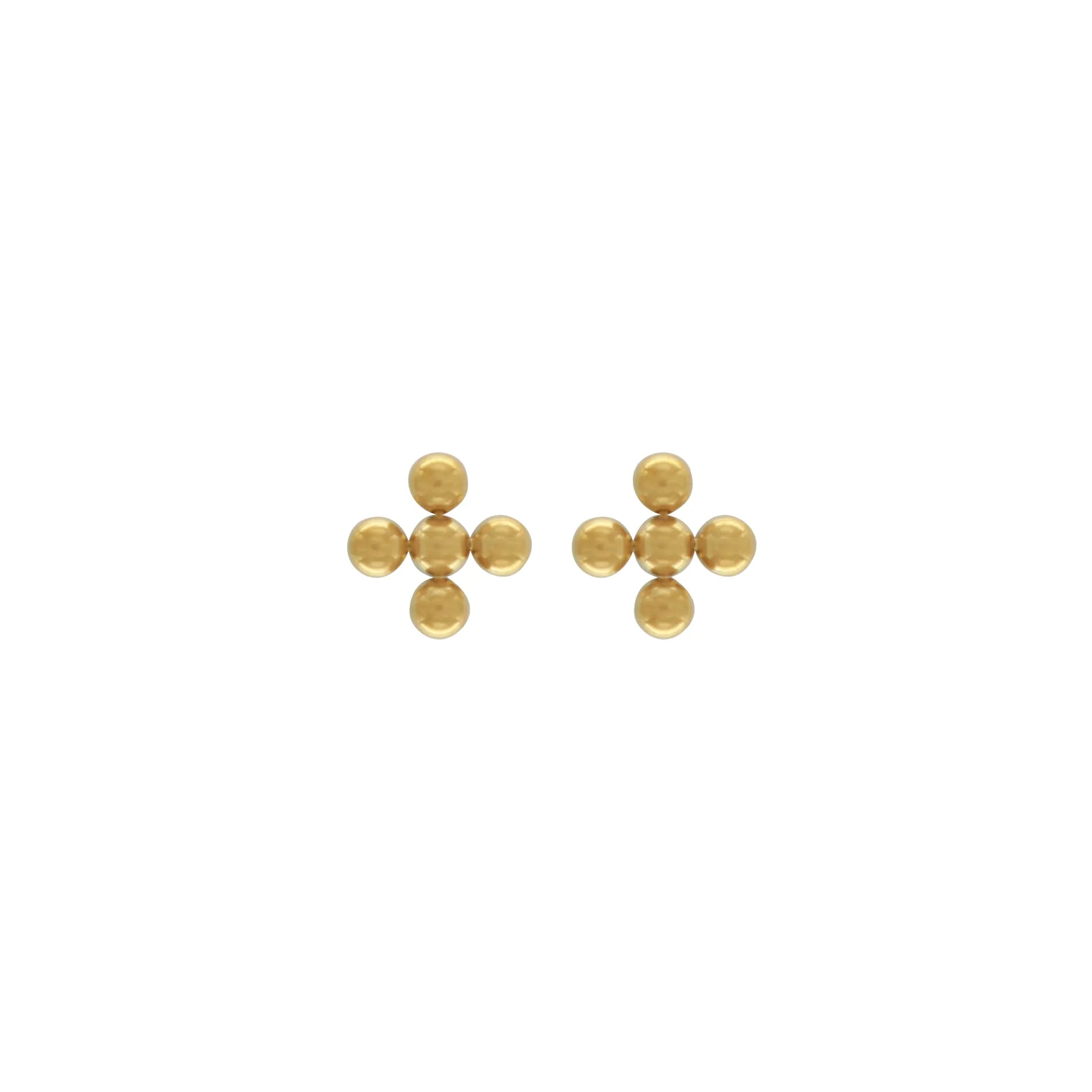 Love Waterproof Dot Cross Post Earring 18K Gold Plating - NordicDeals