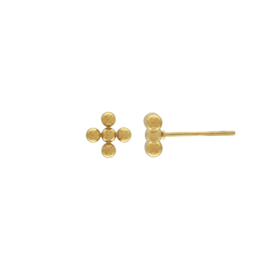 Love Waterproof Dot Cross Post Earring 18K Gold Plating - NordicDeals