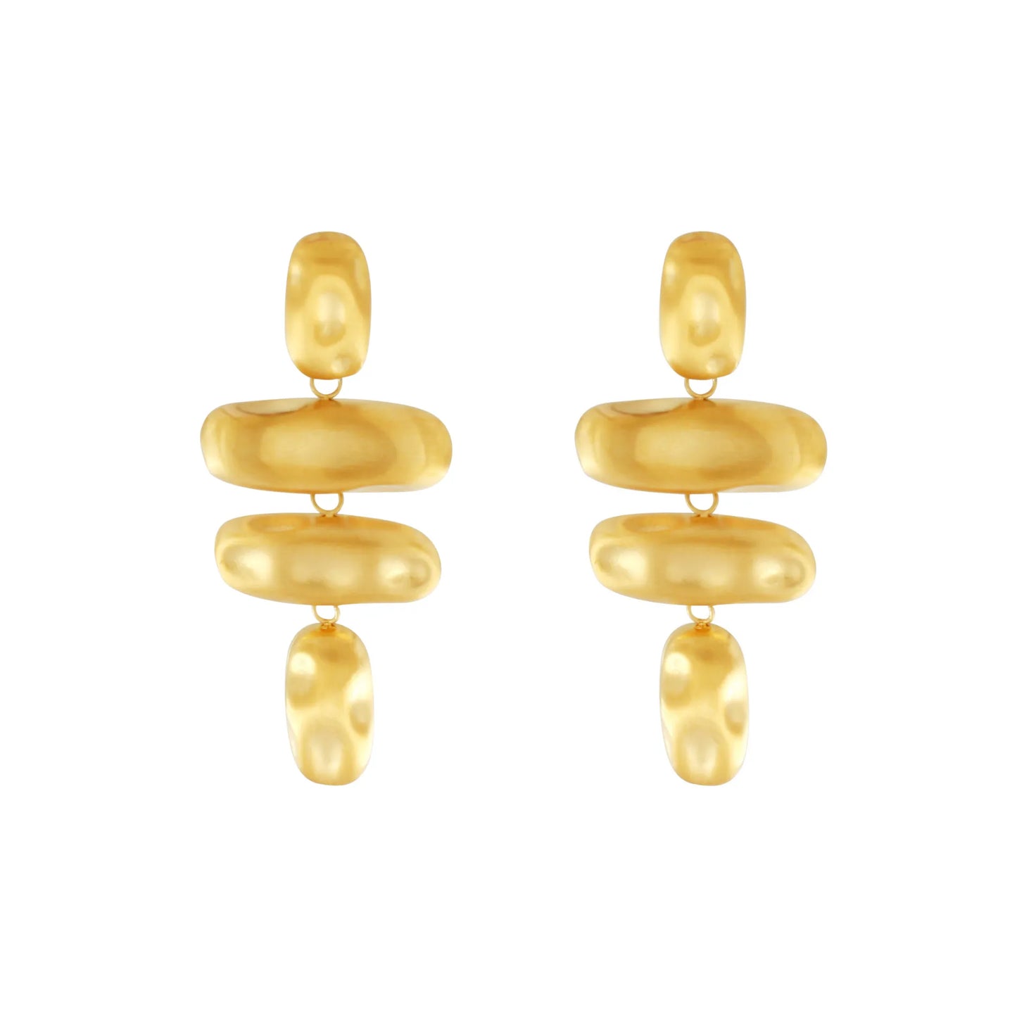 Courage Waterproof Brushed Organic Chandelier Earring 18K Gold Plating - NordicDeals