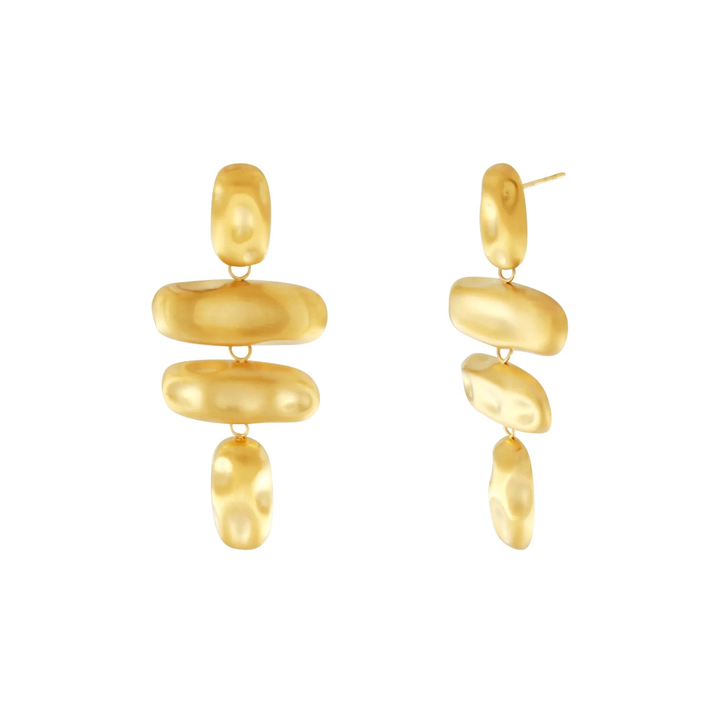 Courage Waterproof Brushed Organic Chandelier Earring 18K Gold Plating - NordicDeals