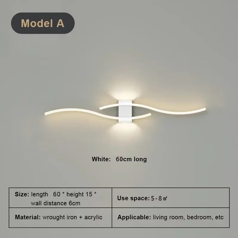 Wall Lamp LED Long Strip 60/80 Wall Sconce Home Decora Living Room Background Restaurant Bedroom Modern Illumination Fixtures