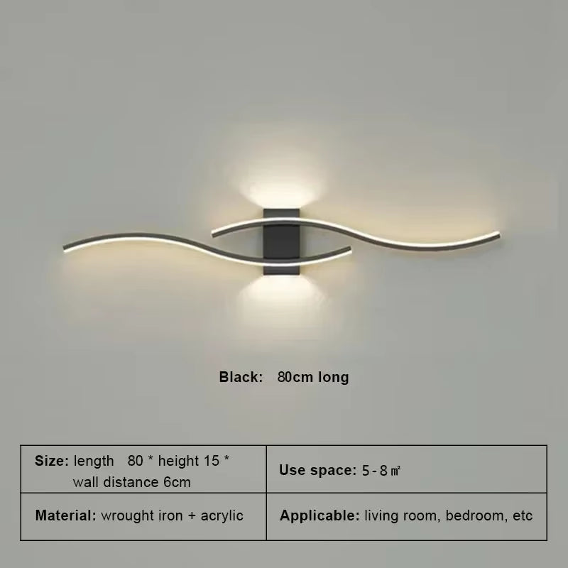 Wall Lamp LED Long Strip 60/80 Wall Sconce Home Decora Living Room Background Restaurant Bedroom Modern Illumination Fixtures