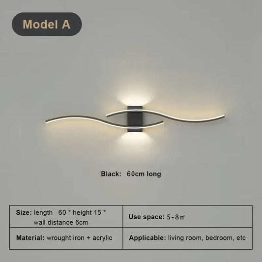 Wall Lamp LED Long Strip 60/80 Wall Sconce Home Decora Living Room Background Restaurant Bedroom Modern Illumination Fixtures