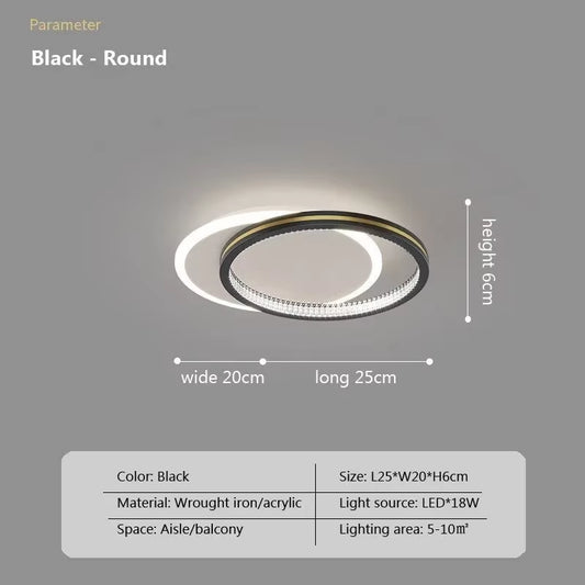 Modern LED Ceiling Lights for Home Entrance Indoor Lighting Fixtures with Crystal Lampshade Lights round Square Luminaria