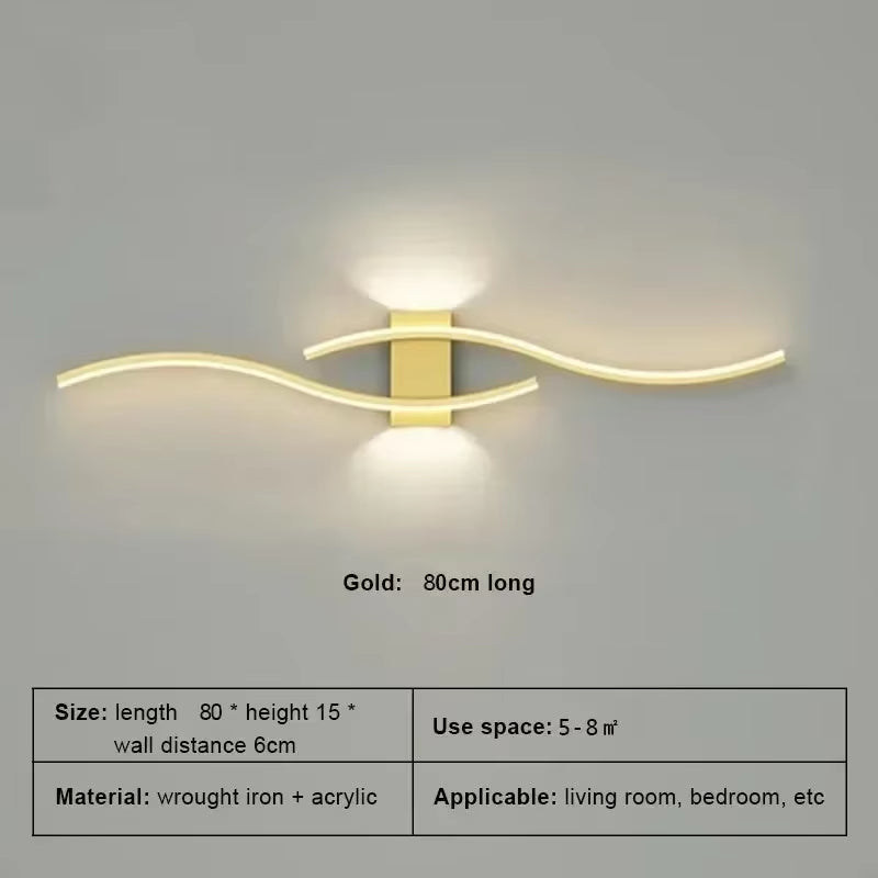 Wall Lamp LED Long Strip 60/80 Wall Sconce Home Decora Living Room Background Restaurant Bedroom Modern Illumination Fixtures