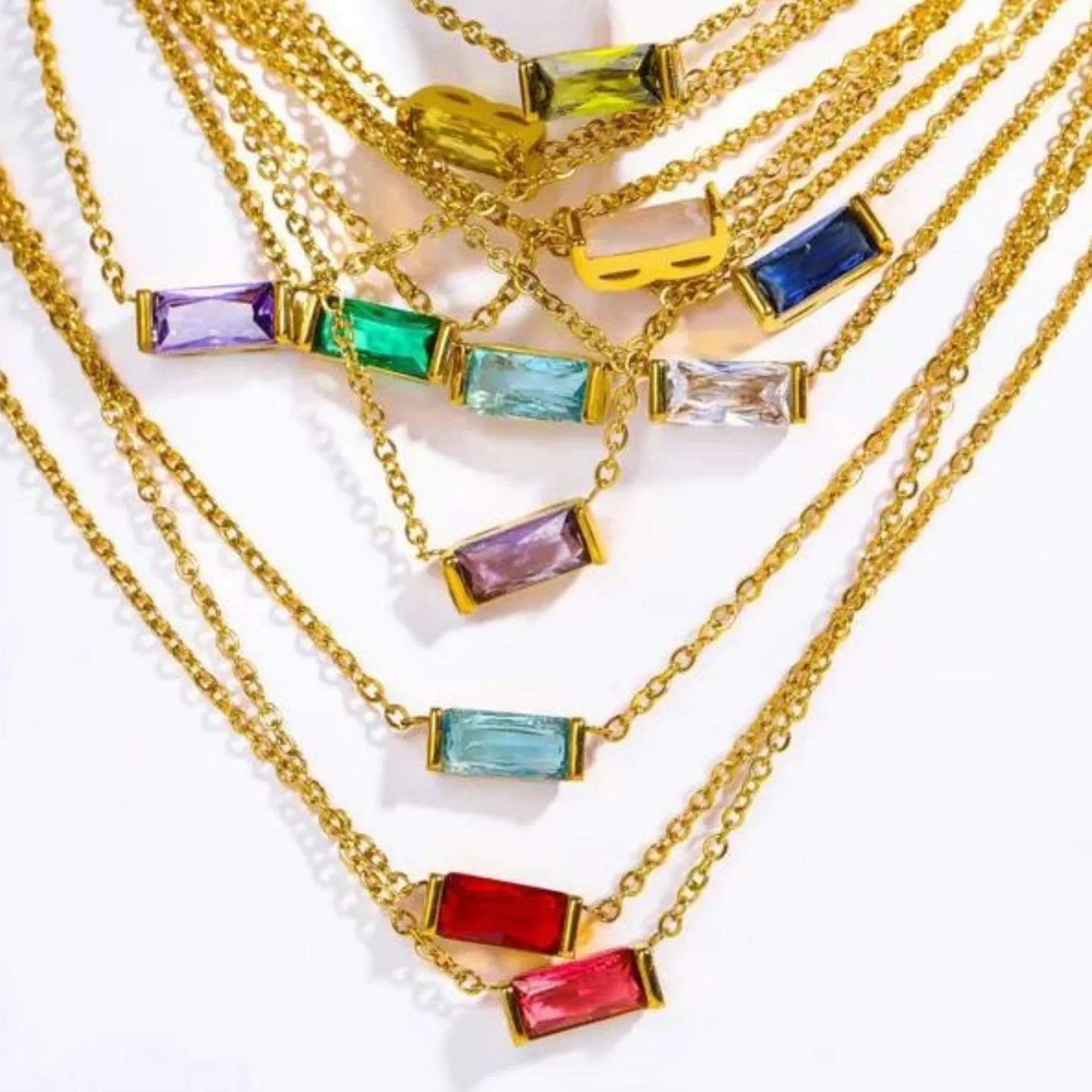 Love Waterproof Birthstone MAY Necklace 18K Gold Plating - NordicDeals