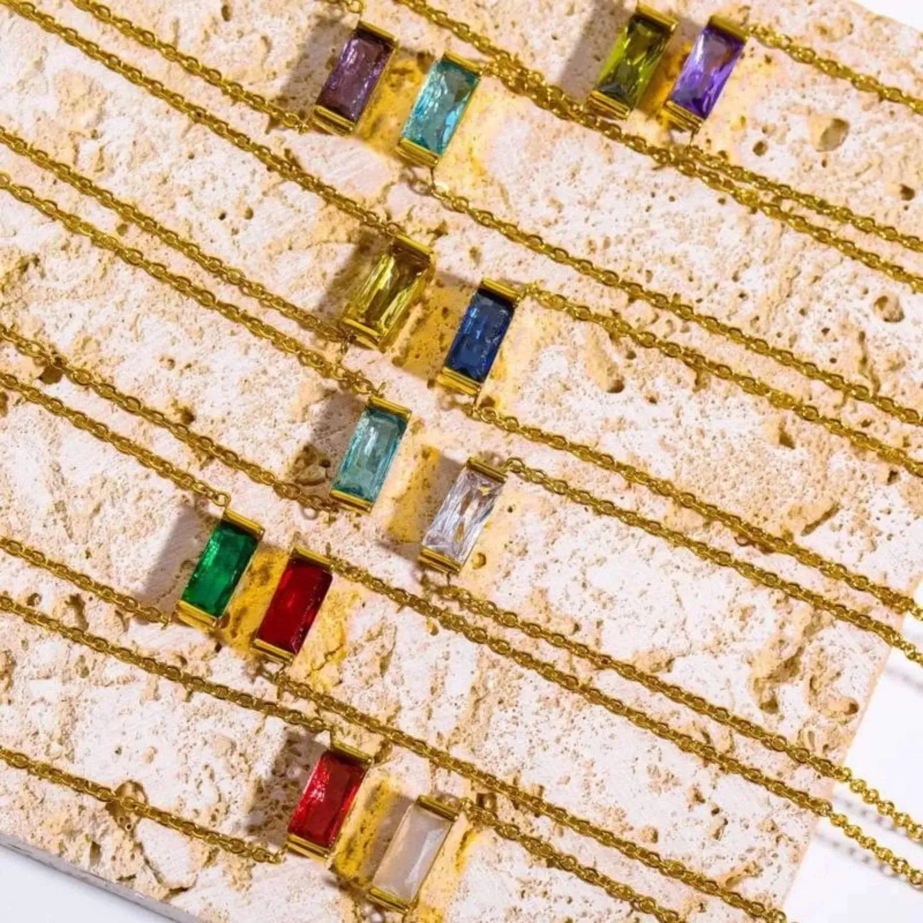 Love Waterproof Birthstone SEPTEMBER Necklace18K Gold Plating - NordicDeals
