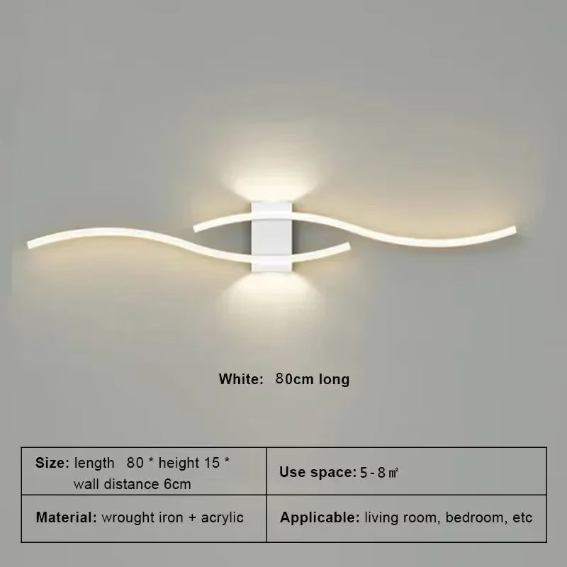 Wall Lamp LED Long Strip 60/80 Wall Sconce Home Decora Living Room Background Restaurant Bedroom Modern Illumination Fixtures