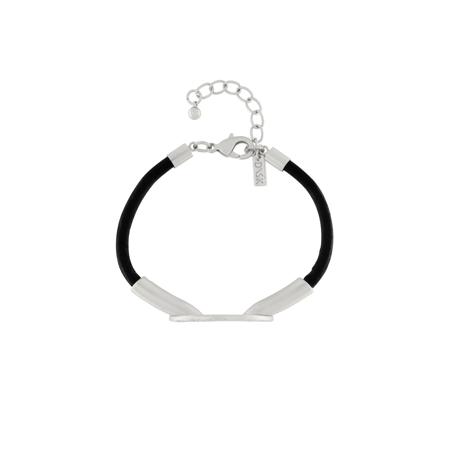 Nostalgia Diagonal Leather Bracelet Silver Plating - NordicDeals