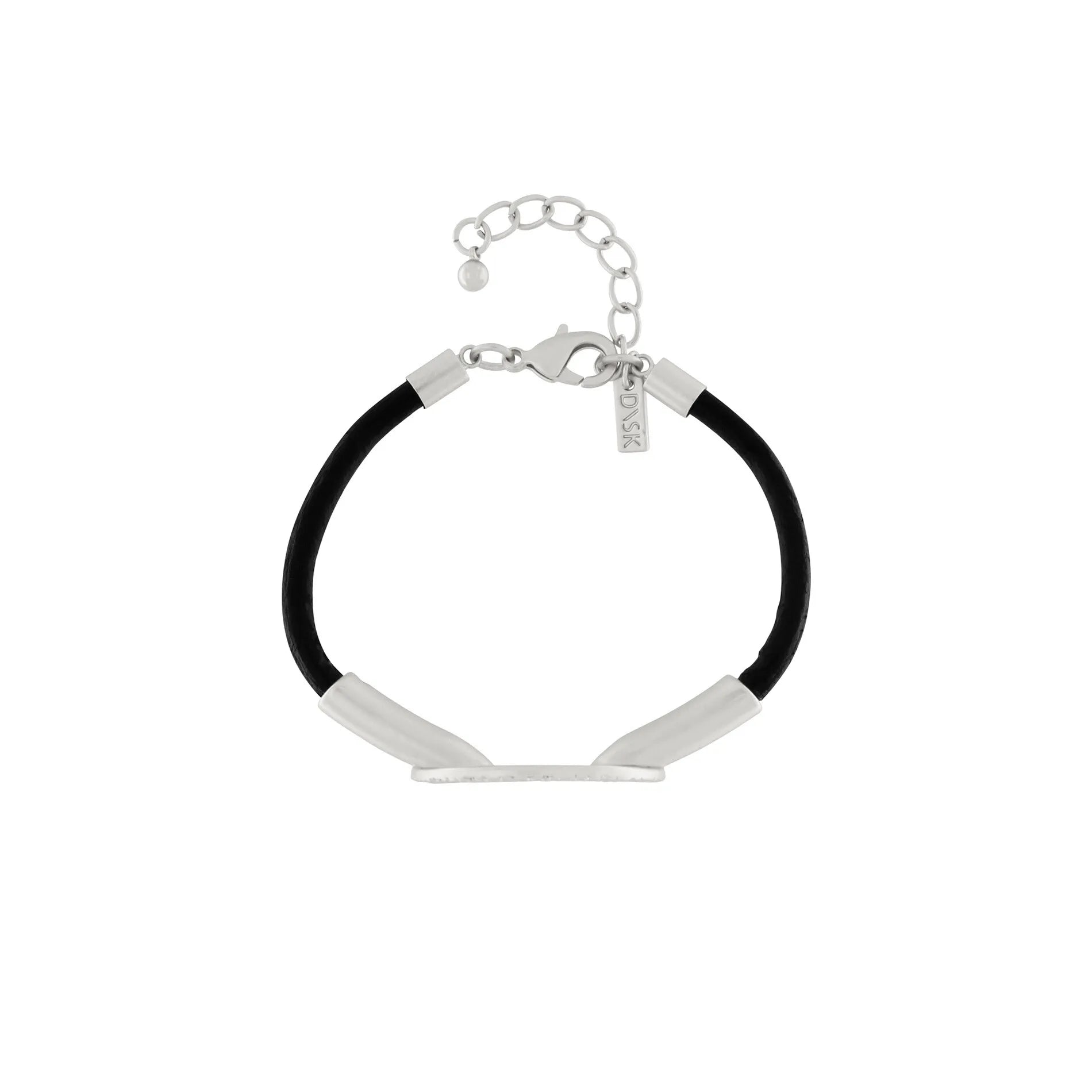 Nostalgia Diagonal Leather Bracelet Silver Plating - NordicDeals