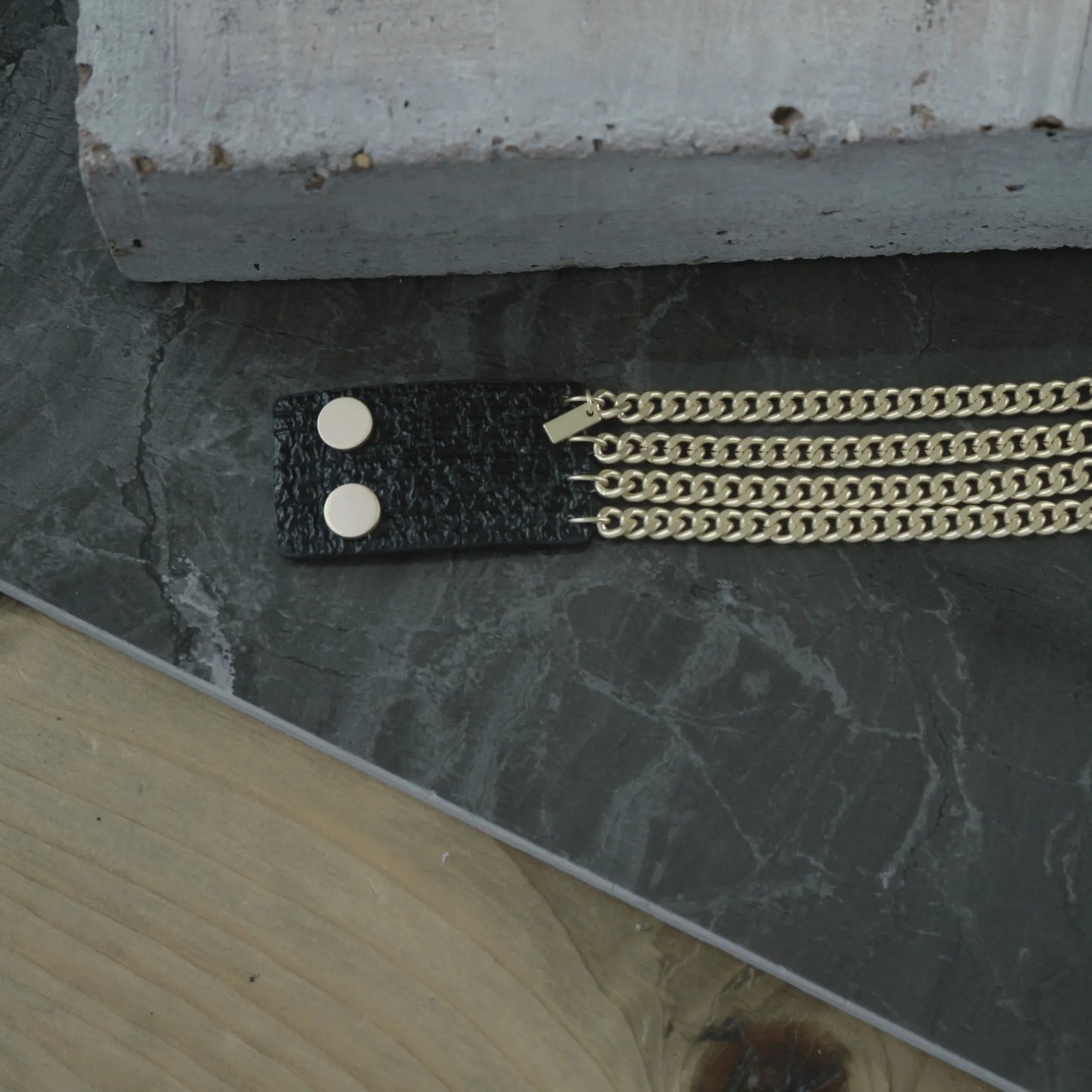 Anastazia IN:STORE Multi Link Leather Bracelet Gold Plating - NordicDeals