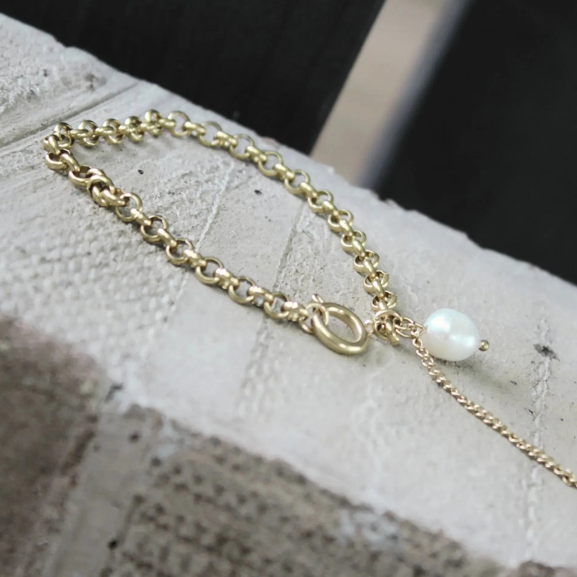 Joy Waterproof Link Pearl Bracelet 18K Gold Plating - NordicDeals