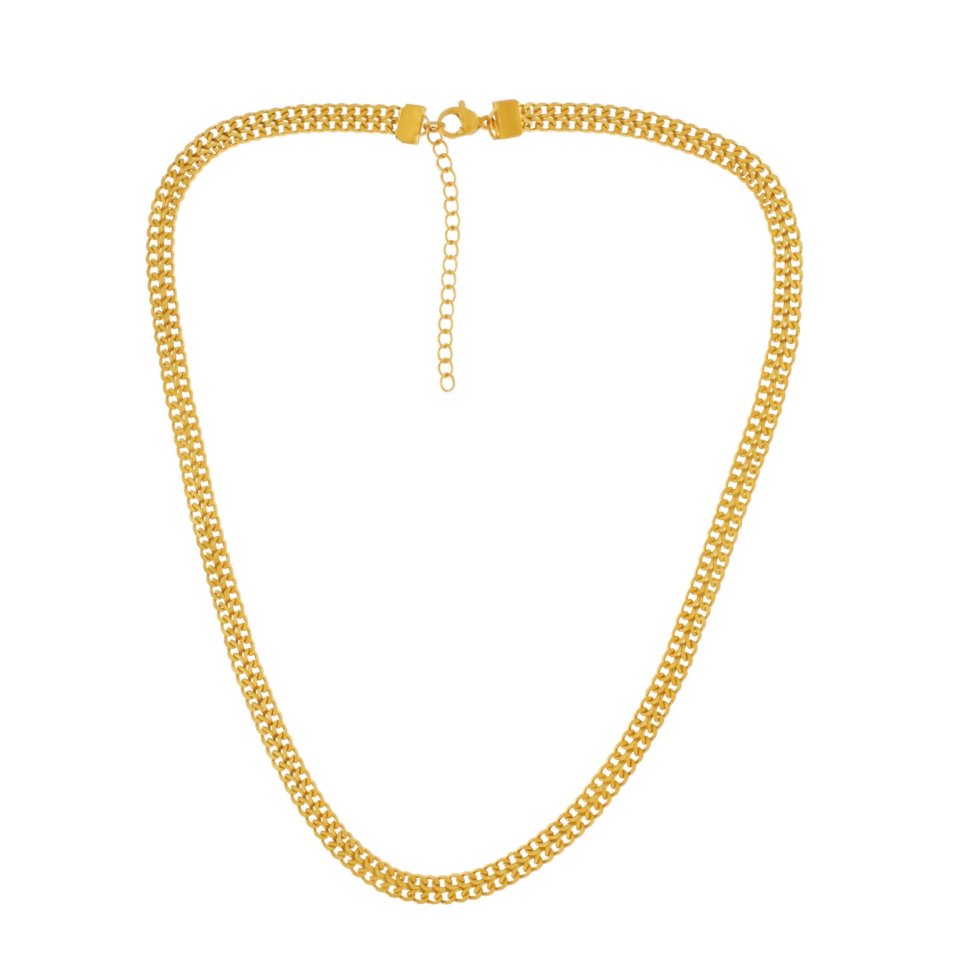 Passion Waterproof Short Flat Panzer Necklace 18K Gold Plating - NordicDeals