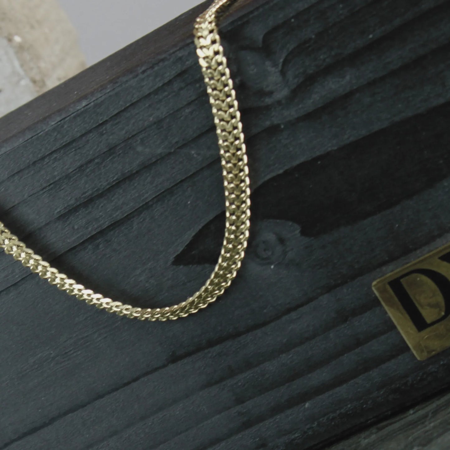 Passion Waterproof Short Flat Panzer Necklace 18K Gold Plating - NordicDeals