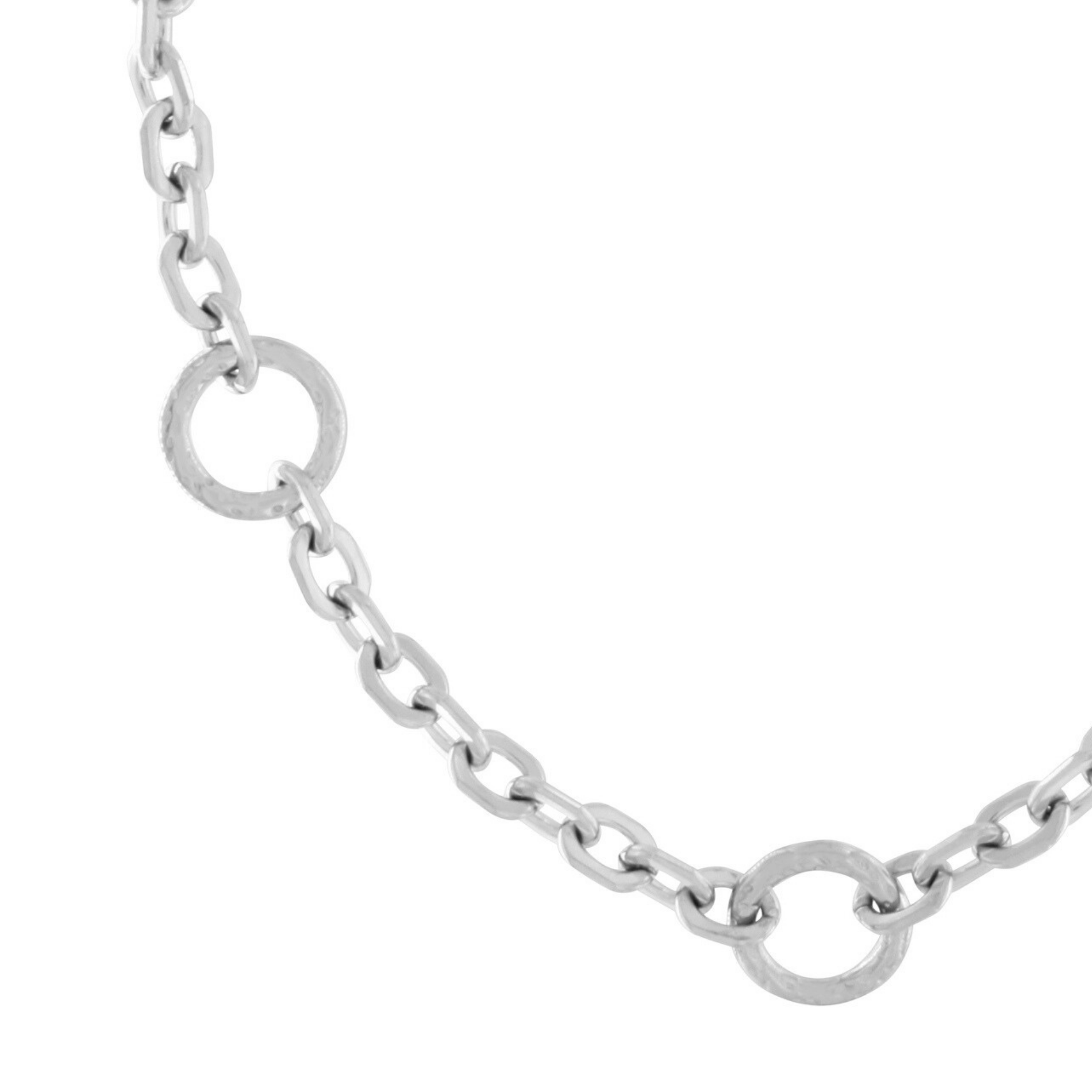 Courage Waterproof Short Hammered Ring Necklace Silver Plating - NordicDeals