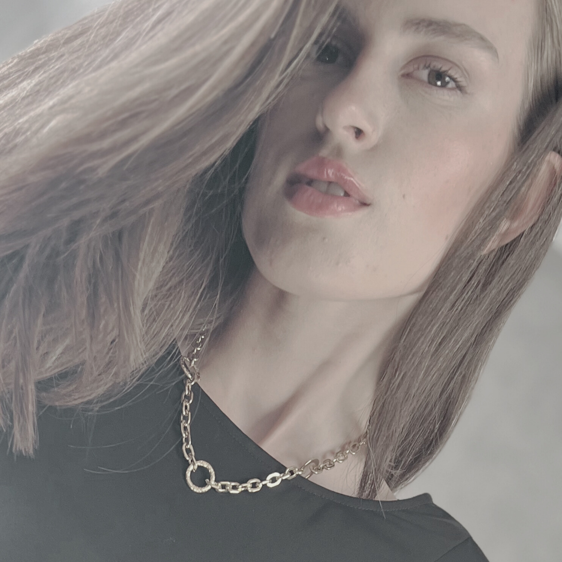 Courage Waterproof Short Hammered Ring Necklace Silver Plating - NordicDeals