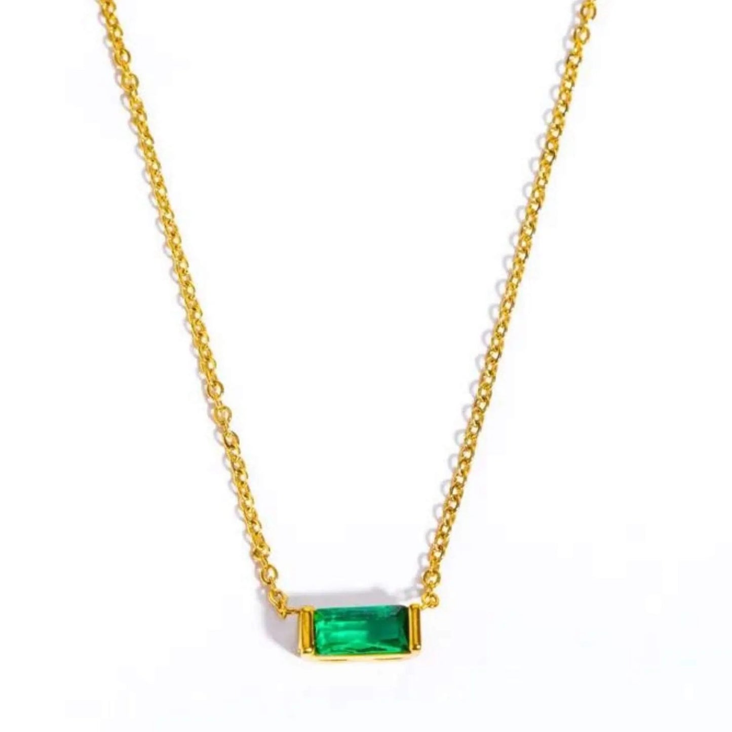 Love Waterproof Birthstone MAY Necklace 18K Gold Plating - NordicDeals