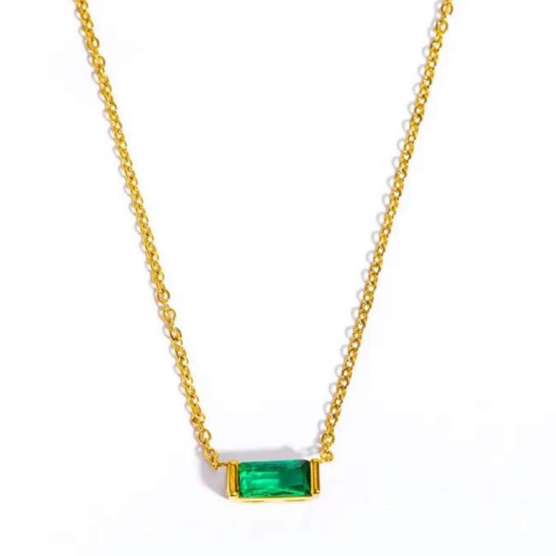 Love Waterproof Birthstone MAY Necklace 18K Gold Plating - NordicDeals