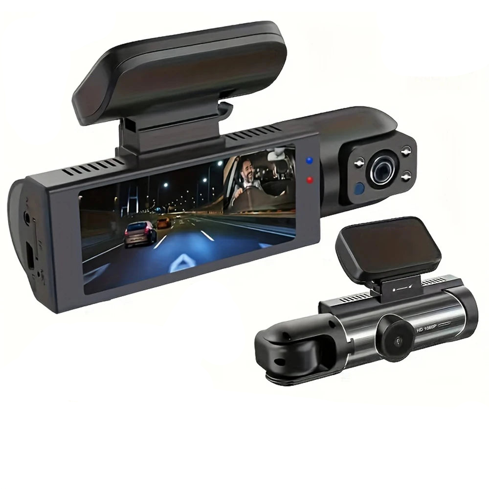 1080P WiFi Dual Dash Cam Front Interior Car Camera Black - NordicDeals