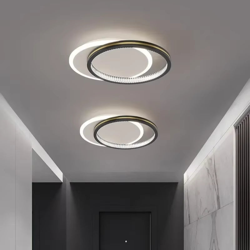 Modern LED Ceiling Lights for Home Entrance Indoor Lighting Fixtures with Crystal Lampshade Lights round Square Luminaria