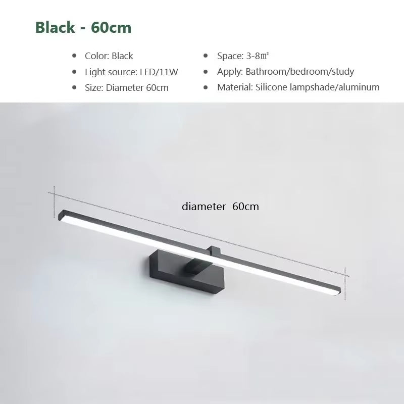 Led Mirror Lights Wall Lamps Recharge Bathroom Wall Light LED Flat Lamp Modern Indoor Wall Lamp Bathroom Lighting Make Up
