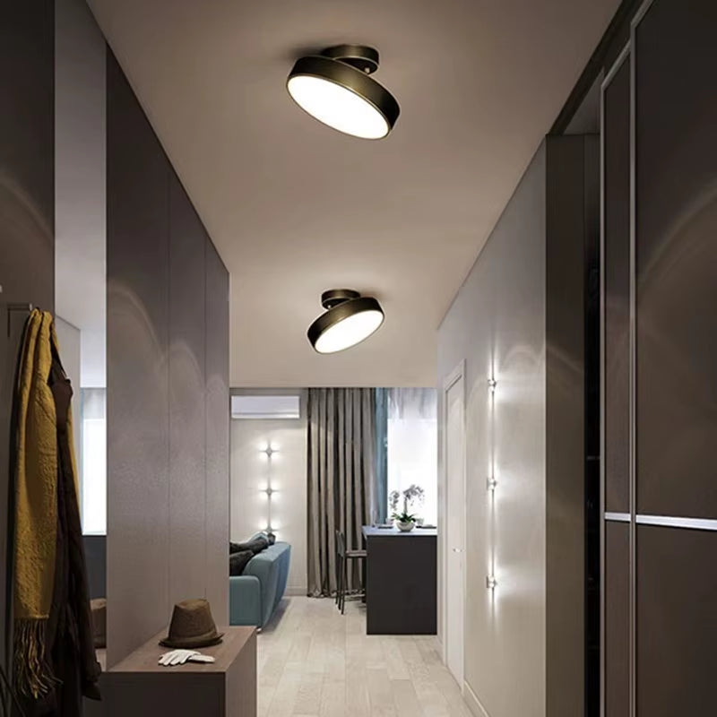 Modern LED Ceiling Light Copper Lamp for Bedroom Living Room Light Nordic round Gold Black Entryway Corridor Aisle Decor Fixture