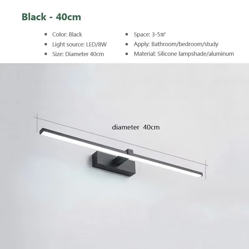 Led Mirror Lights Wall Lamps Recharge Bathroom Wall Light LED Flat Lamp Modern Indoor Wall Lamp Bathroom Lighting Make Up