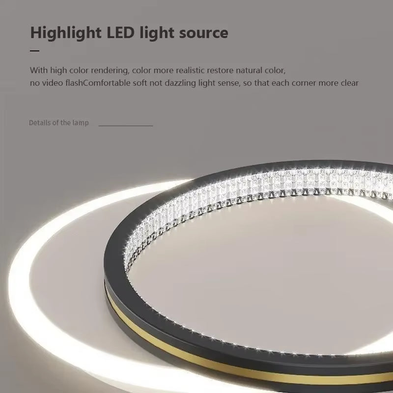 Modern LED Ceiling Lights for Home Entrance Indoor Lighting Fixtures with Crystal Lampshade Lights round Square Luminaria