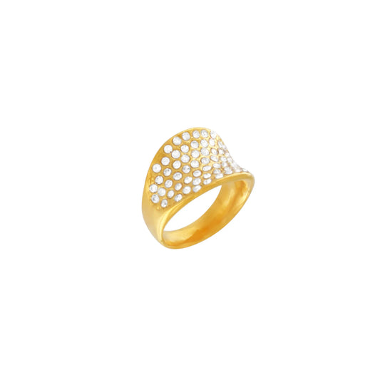 Joy Waterproof Clear Multi CZ Ring 18K Gold Plating - NordicDeals