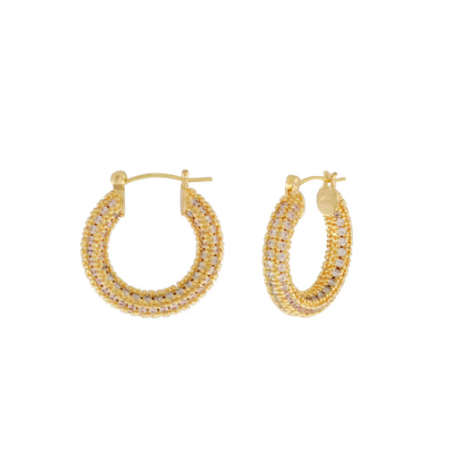 Joy Waterproof Clear Mini CZ Hoop Earring 18K Gold Plating - NordicDeals