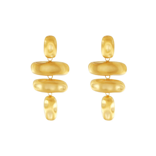 Courage Waterproof Brushed Organic Chandelier Earring 18K Gold Plating - NordicDeals
