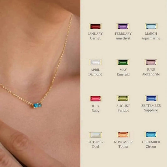 Love Waterproof Birthstone SEPTEMBER Necklace18K Gold Plating - NordicDeals