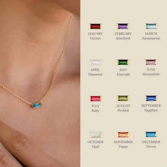 Love Waterproof Birthstone MAY Necklace 18K Gold Plating - NordicDeals