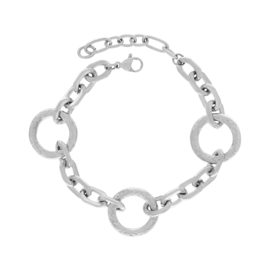 Courage Waterproof Hammered Ring Bracelet Silver Plating - NordicDeals