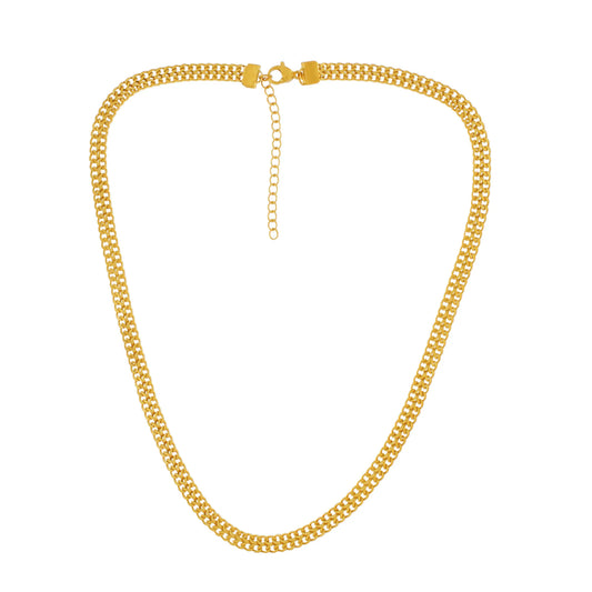 Passion Waterproof Short Flat Panzer Necklace 18K Gold Plating - NordicDeals